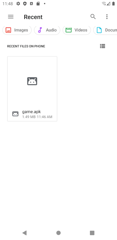 官方帮助文档中从文件管理器安装 APK 的画面